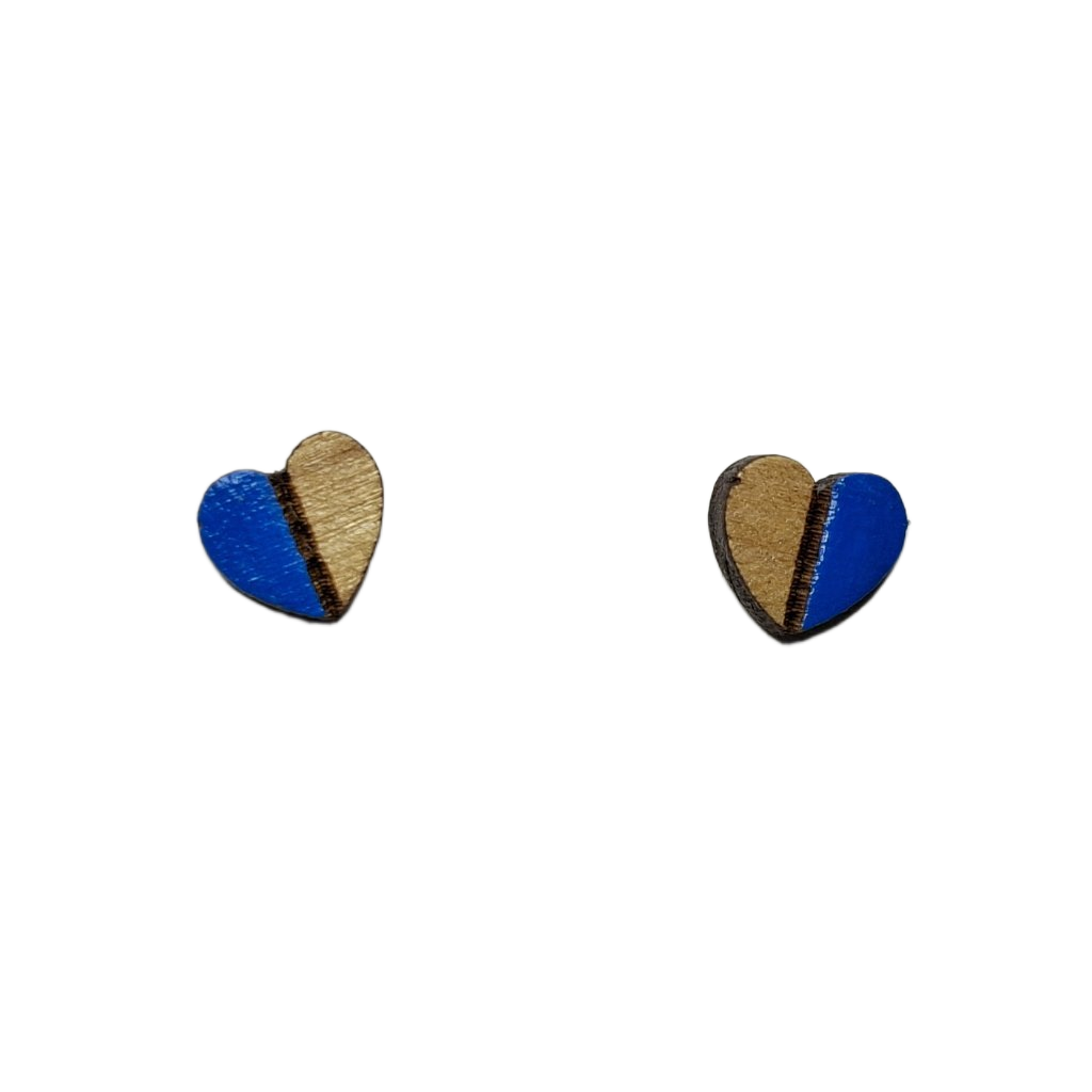 srček modro-natural uhani